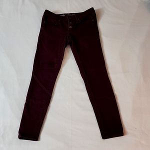 Women's Burgundy Mid-Rise Skinny Jeans Size 25R